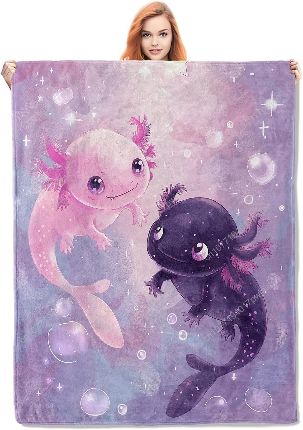 Home Textiles & Furnishings - Axolotl Blanket Cute Axolotls Flannel Throw