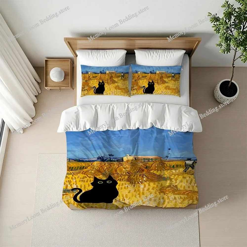 Home Textiles Europe - Van Gogh Irises Black Cat Duvet
