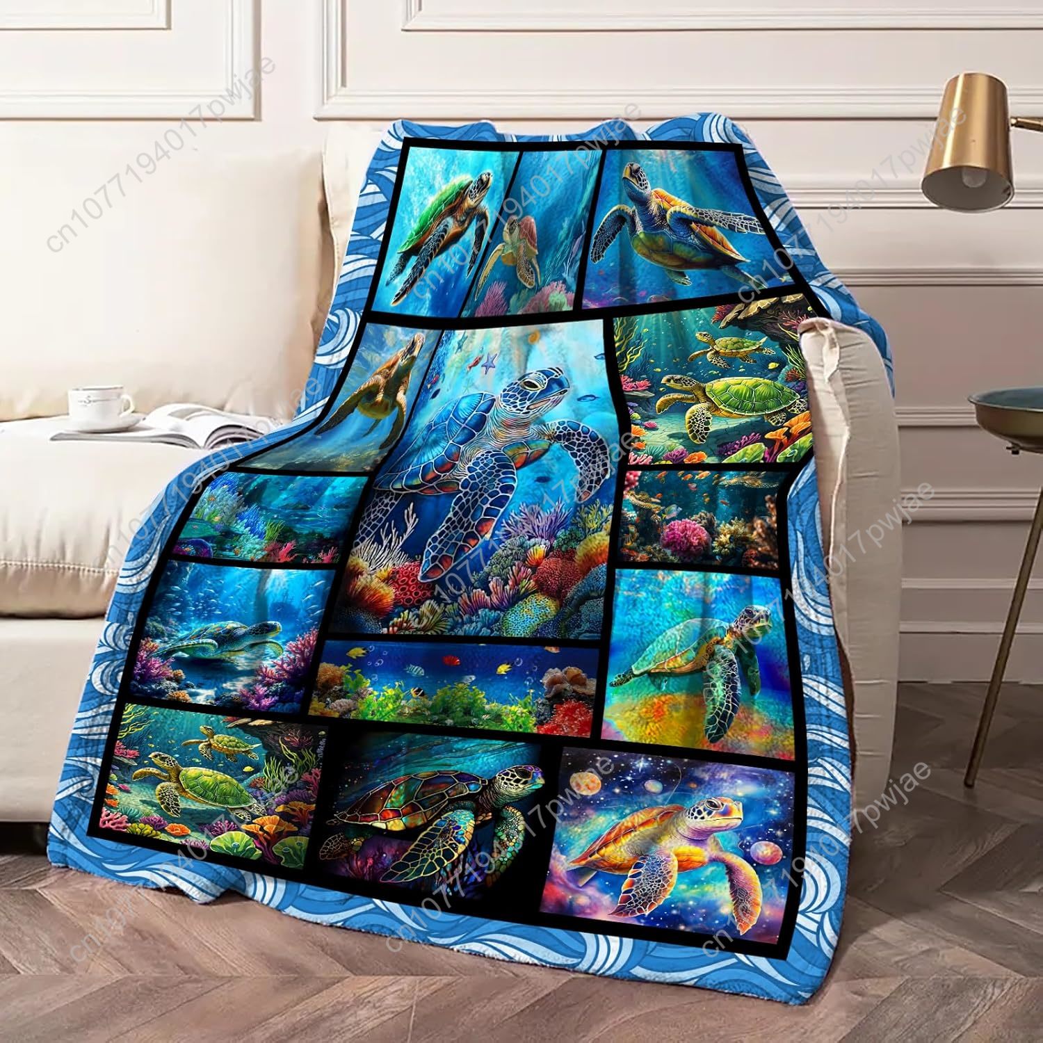 Sea Turtle Flannel Throw Blank - огляд і ціна Home Textiles & Furnishings