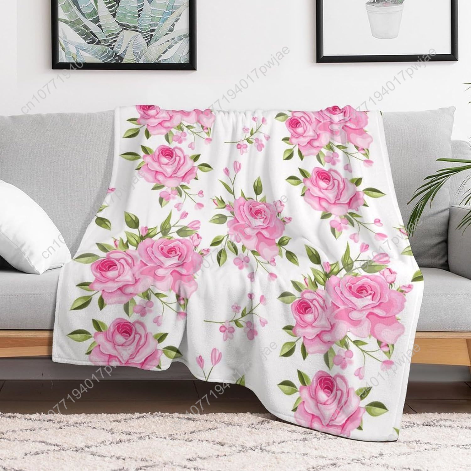 Pink Flower Throw Blanket Flor - огляд і ціна Home Textiles & Furnishings