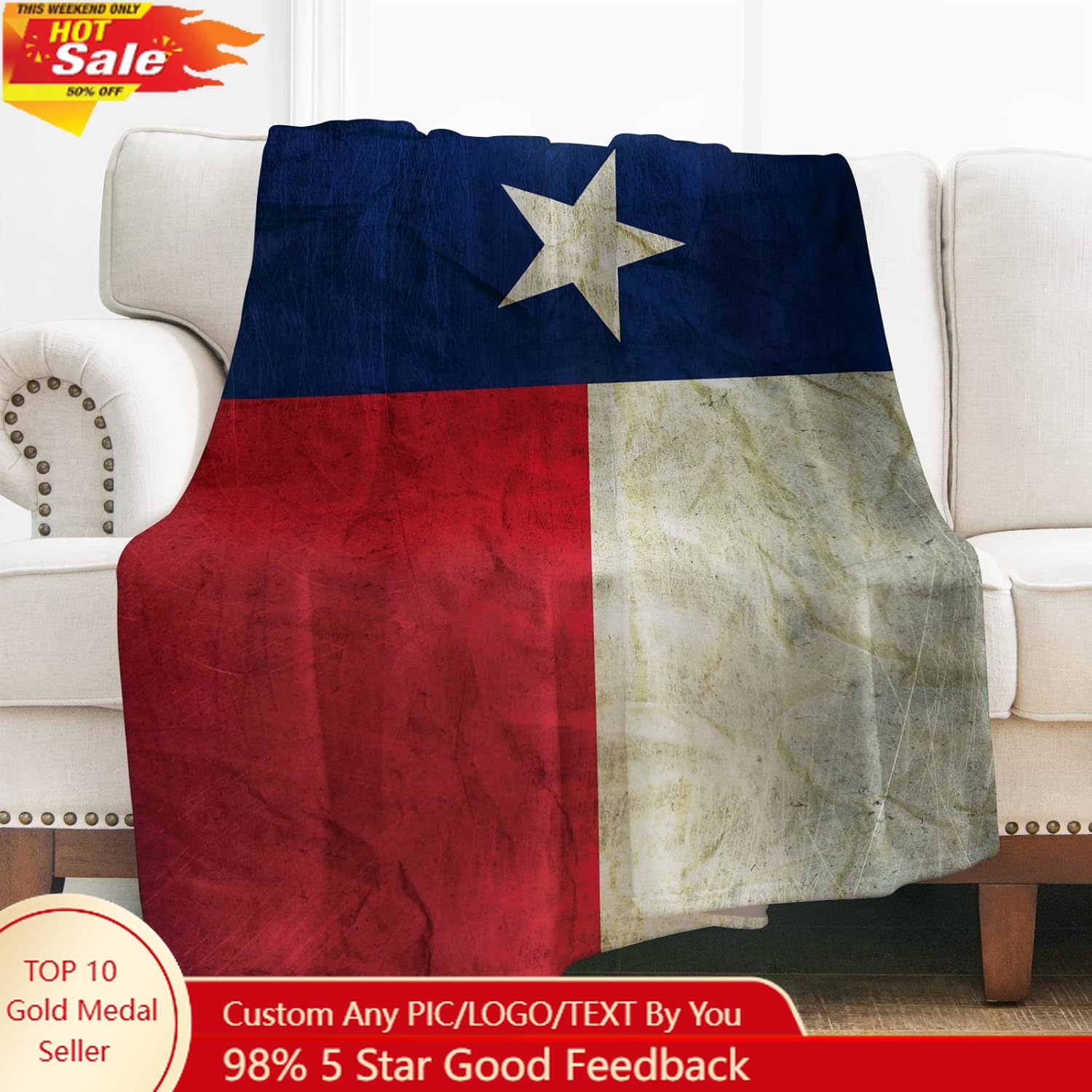 Levens Texas Flag Throw Blanke - огляд і ціна Home Textiles & Furnishings