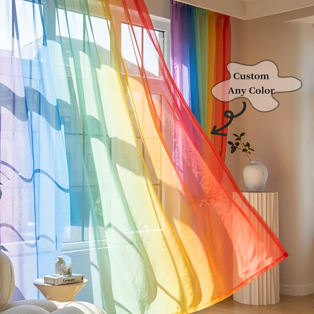 Custom 2D Flat 2pcs Sheer Curt - огляд і ціна Home Textiles & Furnishings