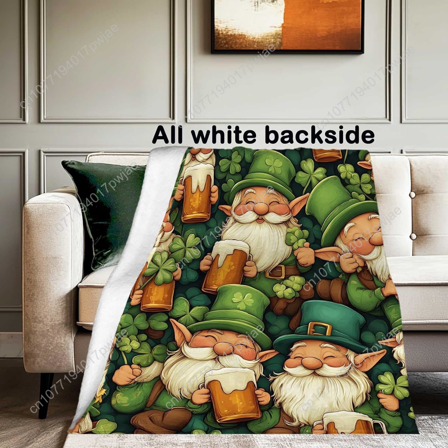 St. Patrick’s Day Gnome Throw  - огляд і ціна Home Textiles & Furnishings