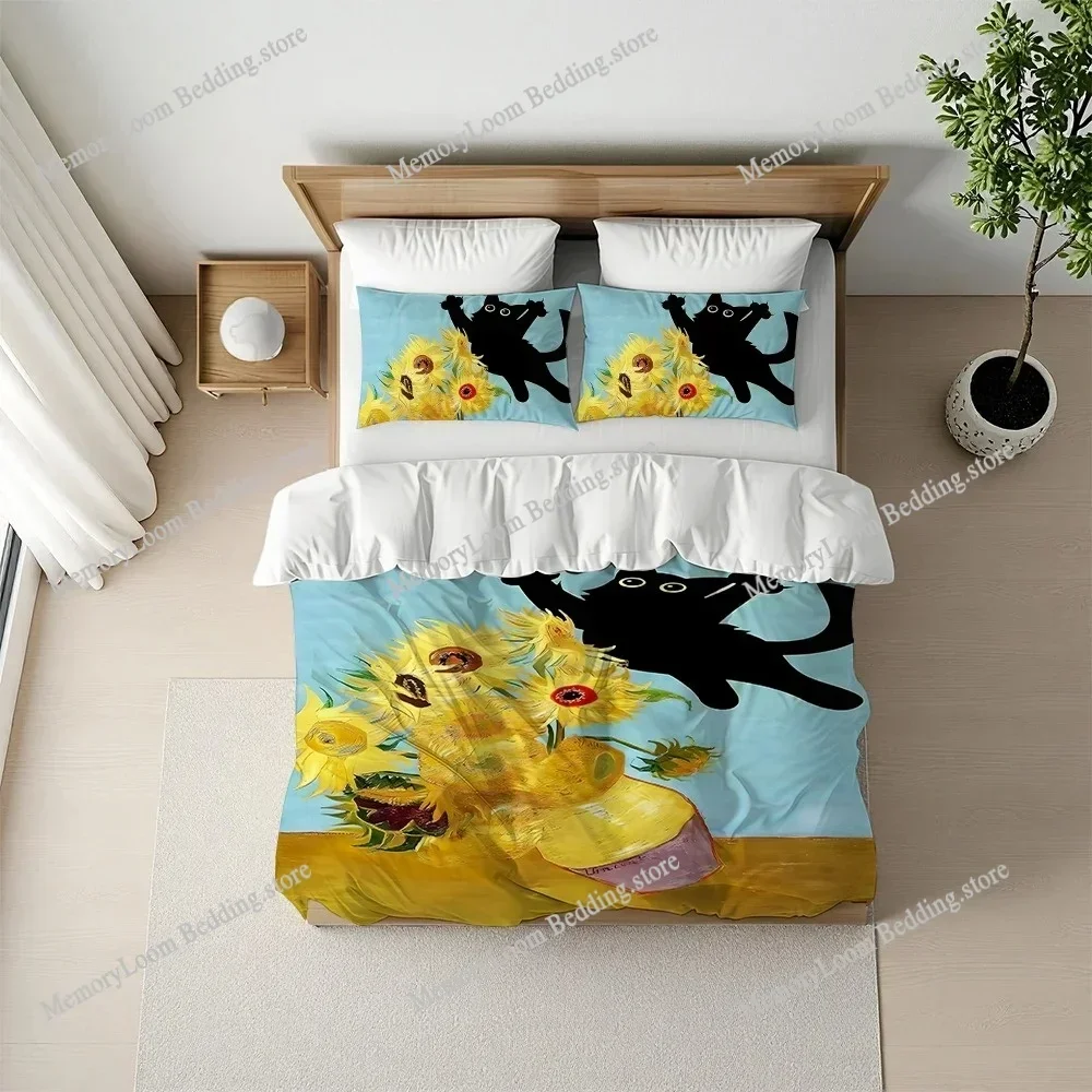 Van Gogh Irises Black Cat Duve - огляд і ціна Home Textiles Europe