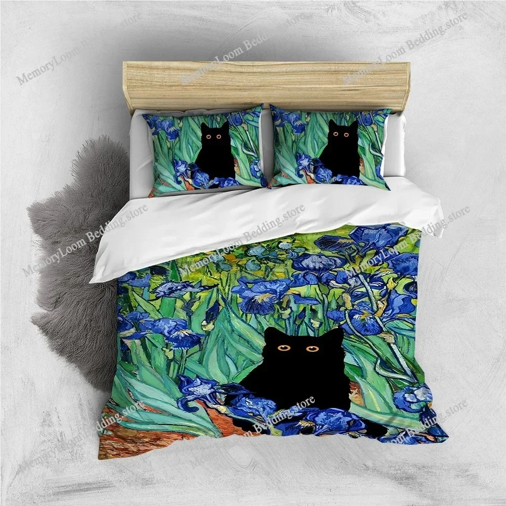 Van Gogh Irises Black Cat Duve - огляд і ціна Home Textiles Europe