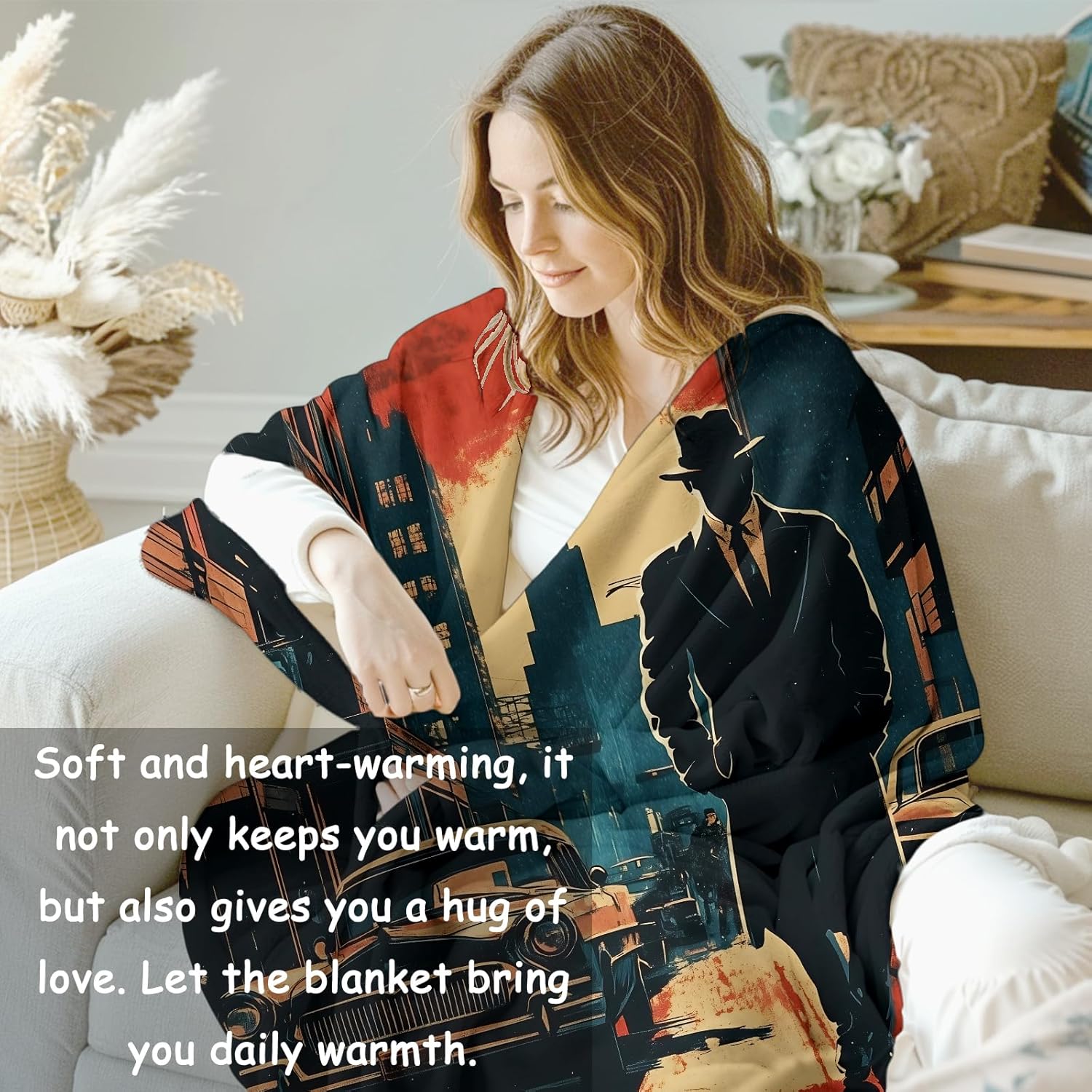 Noir Detective Blanket Gifts f - огляд і ціна Home Textiles & Furnishings
