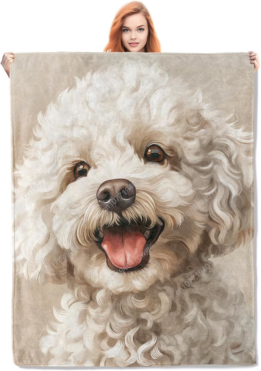Joyful Poodle Portrait Blanket - огляд і ціна Home Textiles & Furnishings