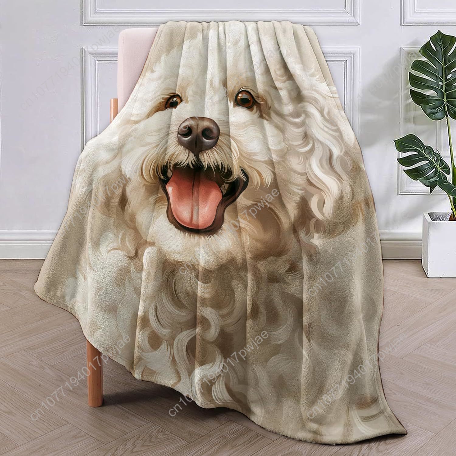 Joyful Poodle Portrait Blanket - огляд і ціна Home Textiles & Furnishings